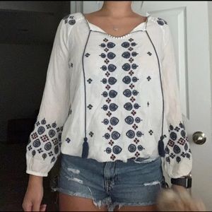 Cute sheer white top!